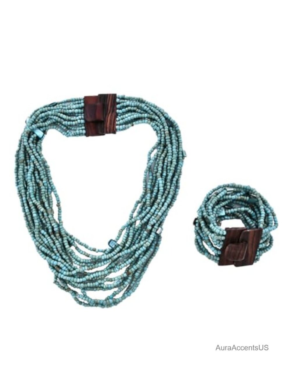 Seed Bead Necklace Bracelet Set Boho Jewelry Women's